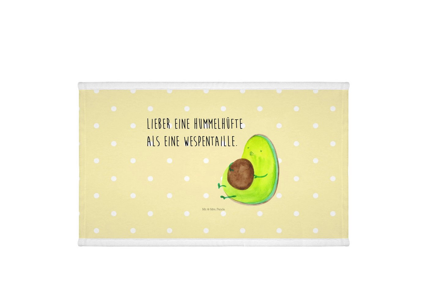 Mr. & Mrs. Panda Handtuch Avocado Pfeifen - Gelb Pastell - Geschenk, Handtuch Aus Baumwolle 50x, Kunstfaser (Packung, 1-St), Besondere Motive von Mr. & Mrs. Panda