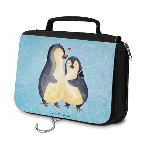 Mr. & Mrs. Panda Kulturbeutel Pinguin umarmend - Geschenk, Hochzeitsgeschenk, Liebe, Liebesgeschenk, verknallt, Herren, Liebesbeweis, Schminkutensil, von Mr. & Mrs. Panda