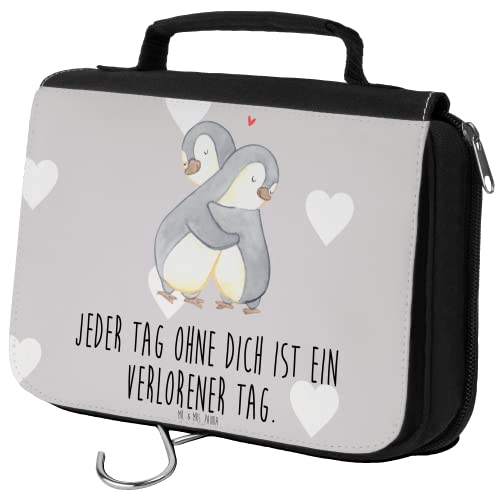 Mr. & Mrs. Panda Kulturbeutel Pinguine Kuscheln - Geschenk, Schminktasche, Kosmetiktasche, Kulturtasche, Jahrestag, Mitbringsel, Geschenk für von Mr. & Mrs. Panda
