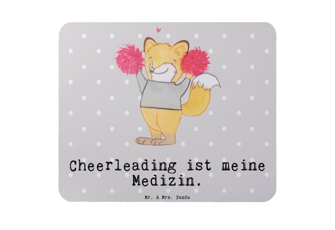 Mr. & Mrs. Panda Mauspad Fuchs Cheerleader Medizin - Grau Pastell - Geschenk, Cheerleading, Ma (1-St) von Mr. & Mrs. Panda