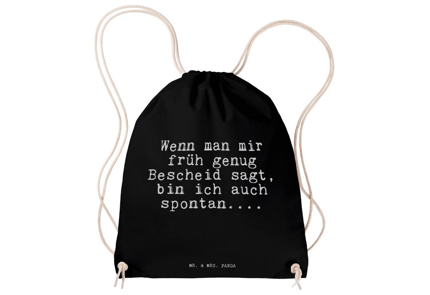 Mr. & Mrs. Panda Sporttasche Wenn man mir früh... - Schwarz - Geschenk, Freundin, Spontan, Spruch (1-tlg) von Mr. & Mrs. Panda