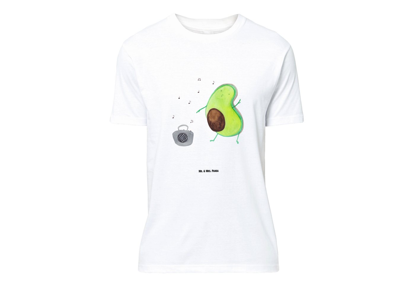 Mr. & Mrs. Panda T-Shirt Avocado tanzt - Weiß - Geschenk, Tanzen, Vegan, Lustiges T-Shirt, Fei (1-tlg) von Mr. & Mrs. Panda