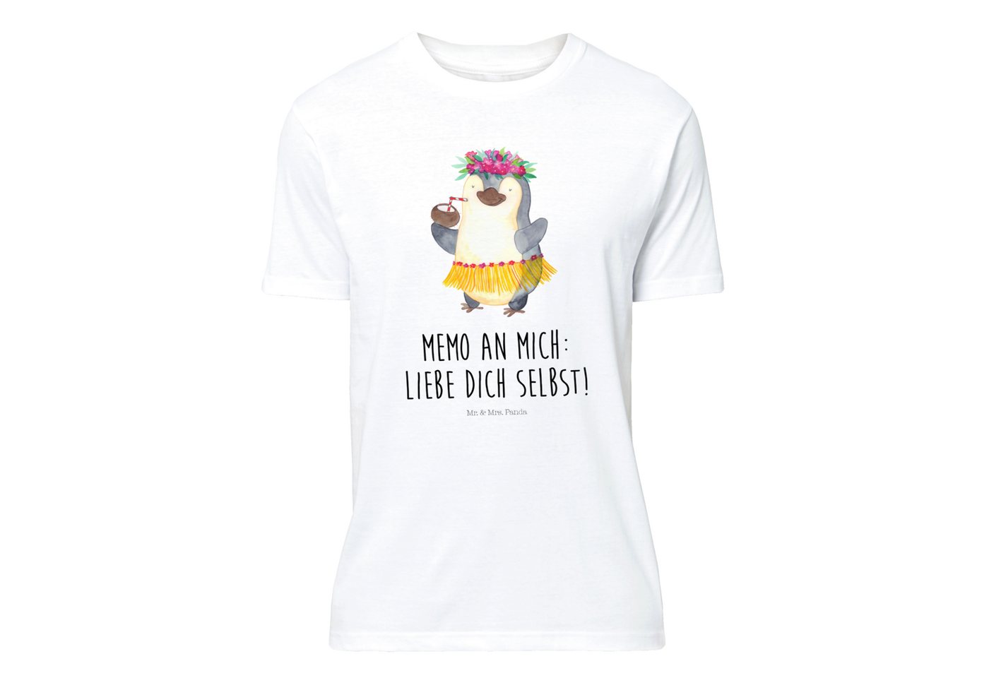 Mr. & Mrs. Panda T-Shirt Pinguin Kokosnuss - Weiß - Geschenk, Urlaub, tanzen, Aloha, Hawaii, T (1-tlg) von Mr. & Mrs. Panda