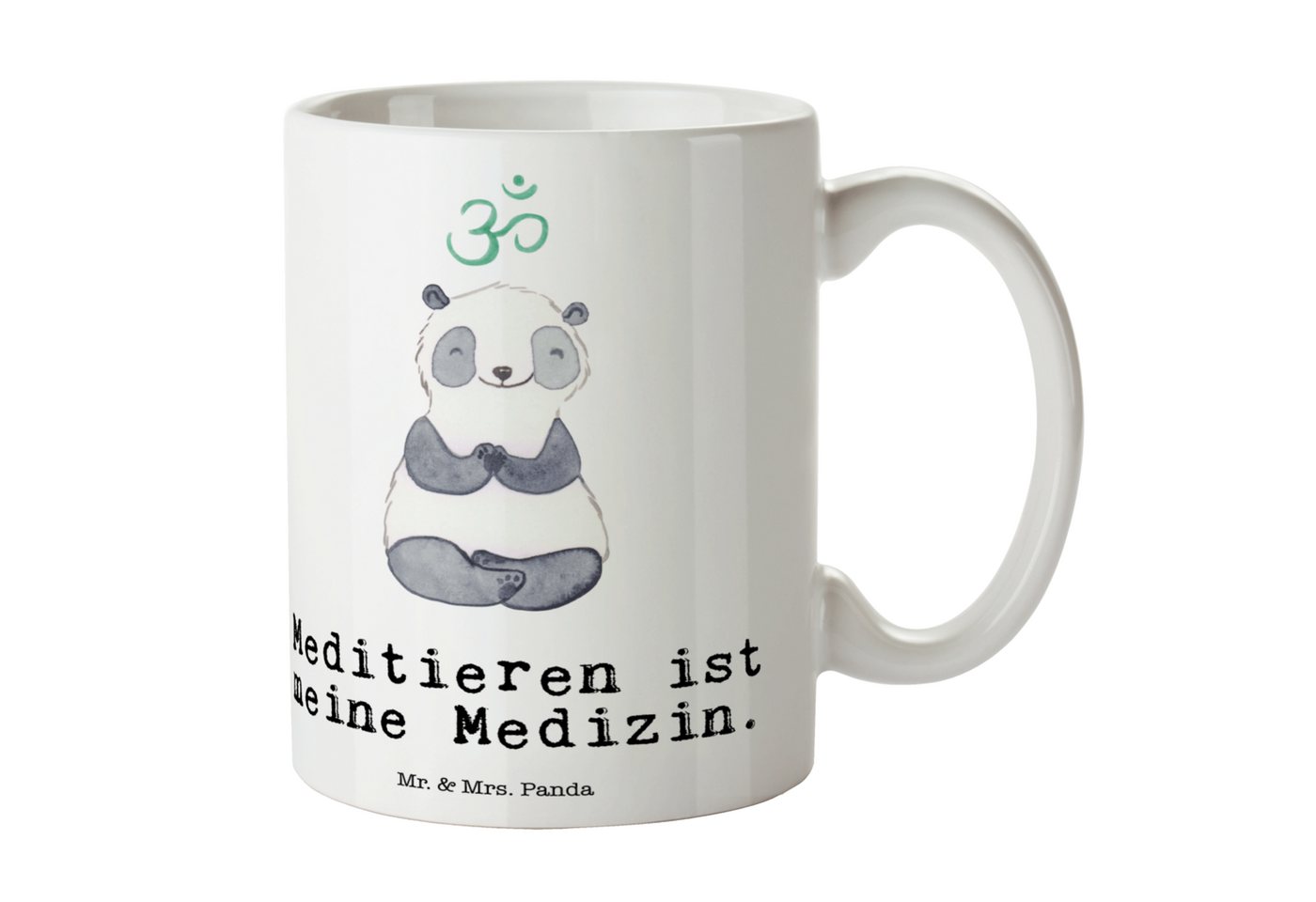 Mr. & Mrs. Panda Tasse Panda Meditieren - Weiß - Geschenk, Kaffeetasse, Meditation, Hobby, S, Keramik, Herzberührende Designs von Mr. & Mrs. Panda