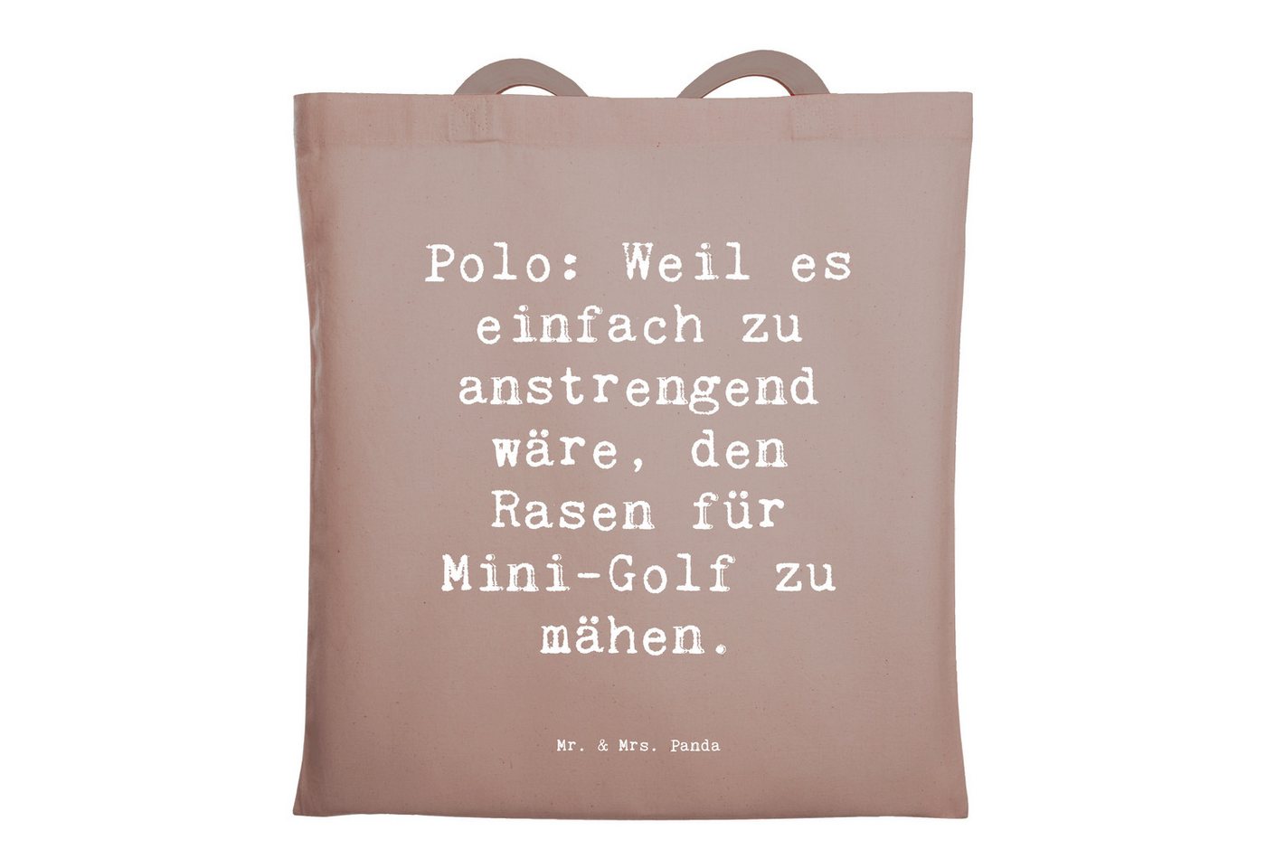 Mr. & Mrs. Panda Tragetasche Spruch Polo Spaß - Braun Pastell - Geschenk, Sport, Sportarten, Umhän (1-tlg), Lange Tragegriffe von Mr. & Mrs. Panda