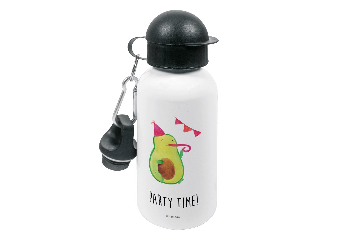Mr. & Mrs. Panda Trinkflasche Avocado Party Zeit - Weiß - Geschenk, Feier, Kindergarten Flasche, Ve, Leicht zu öffnen von Mr. & Mrs. Panda