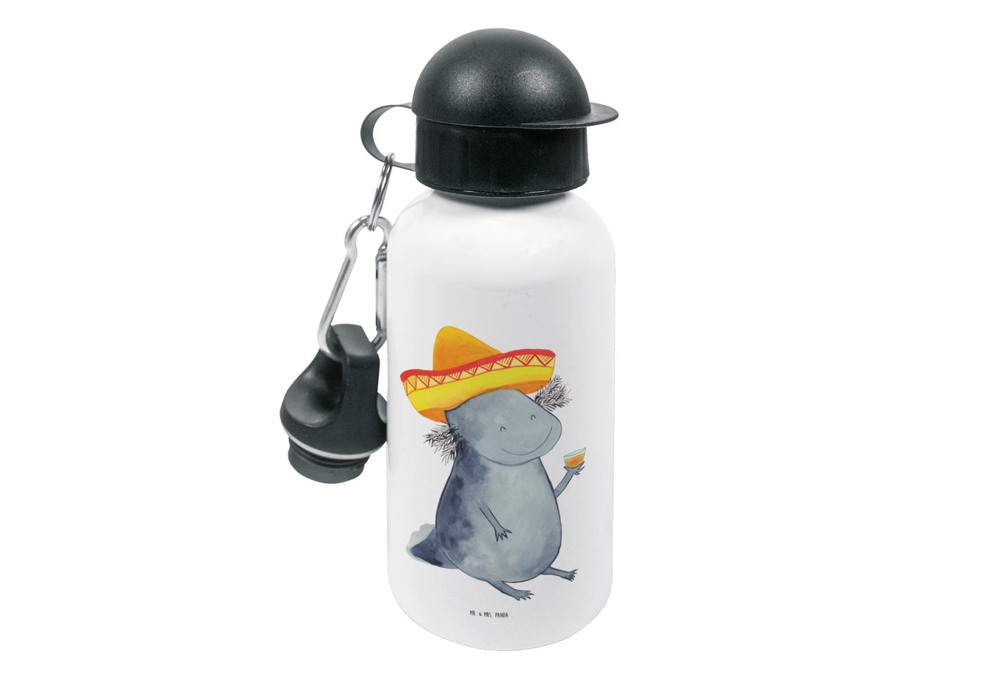 Mr. & Mrs. Panda Trinkflasche Axolotl Tequila, Kids, Jungs, Kindertrinkflasche, Kindergarten, Bruch- und auslaufsicher von Mr. & Mrs. Panda