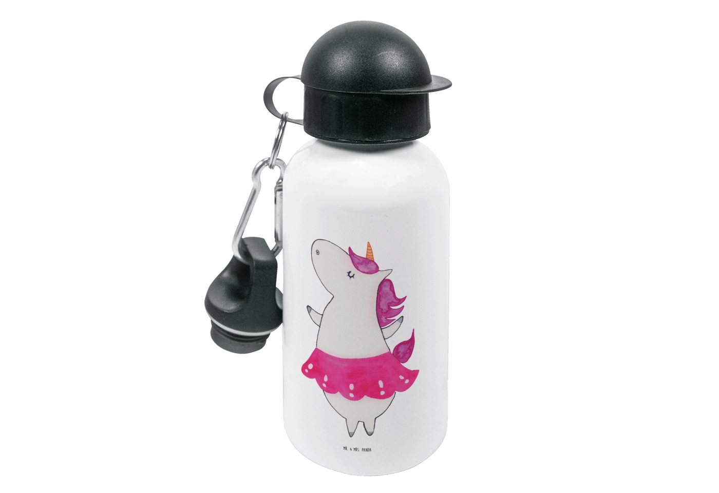 Mr. & Mrs. Panda Trinkflasche Einhorn Ballerina - Weiß - Geschenk, Pegasus, Unicorn, Einhörner, Woh, Leicht zu öffnen von Mr. & Mrs. Panda