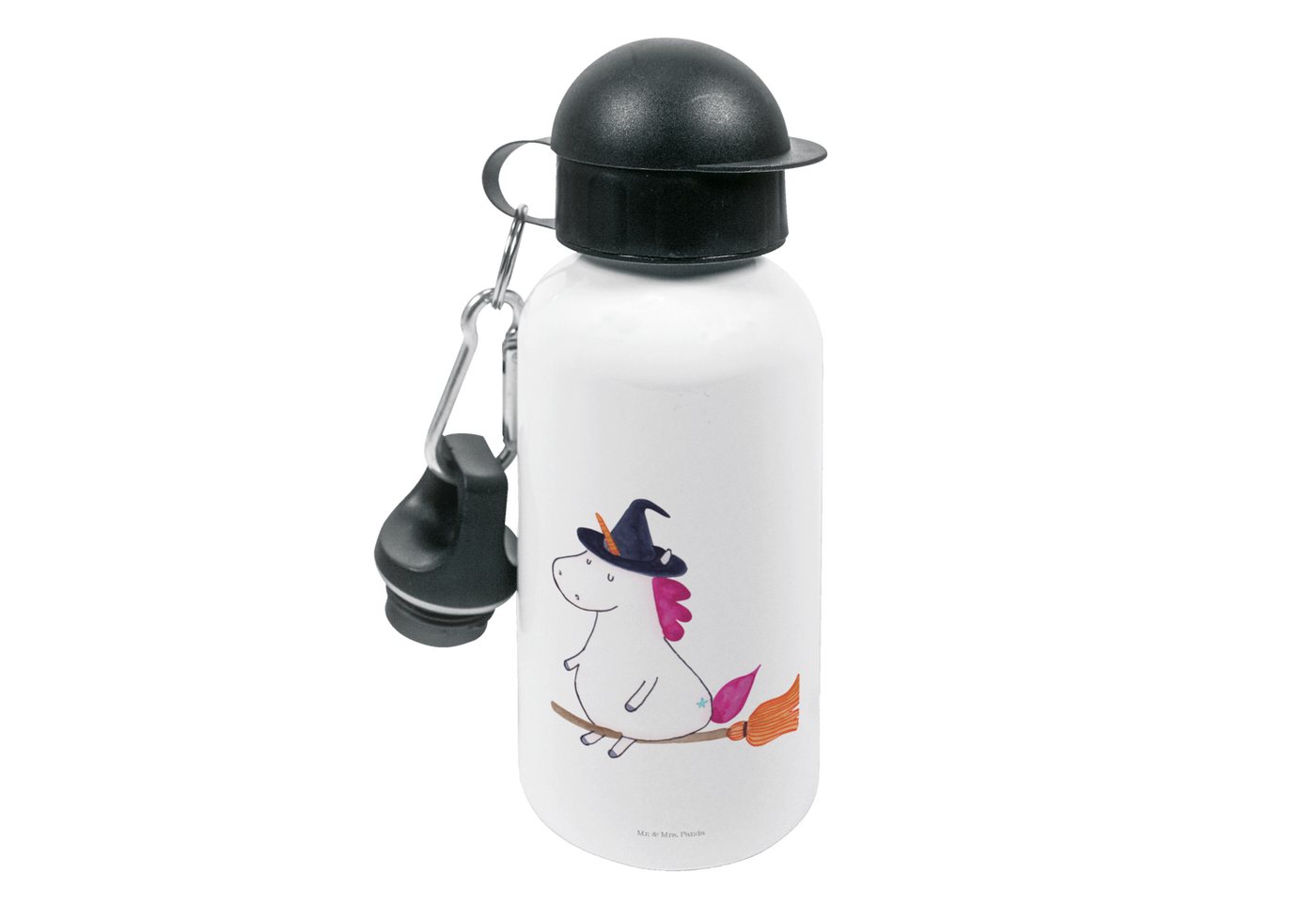Mr. & Mrs. Panda Trinkflasche Einhorn Hexe - Weiß - Geschenk, Kindertrinkflasche, Unicorn, Ehefrau, Farbenfrohe Motive von Mr. & Mrs. Panda