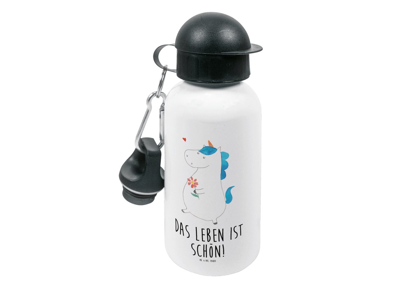 Mr. & Mrs. Panda Trinkflasche Einhorn Spaziergang - Weiß - Geschenk, Gute Laune, Trinkflasche, Jung, Bruch- und auslaufsicher von Mr. & Mrs. Panda