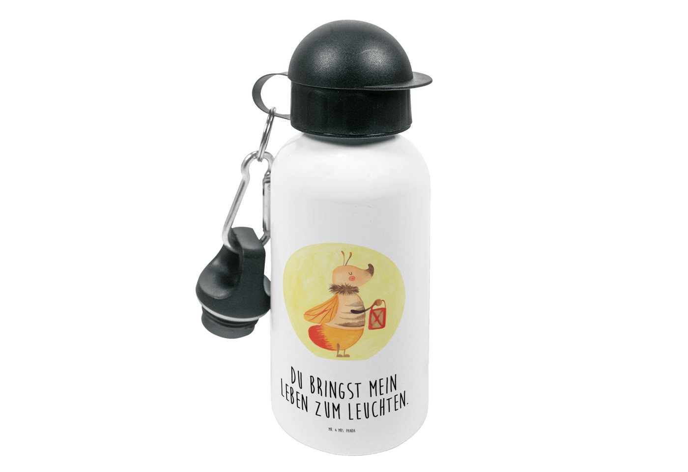 Mr. & Mrs. Panda Trinkflasche Glühwürmchen - Weiß - Geschenk, Falter, Heiratsantrag, lustige Sprüch, Leicht zu öffnen von Mr. & Mrs. Panda
