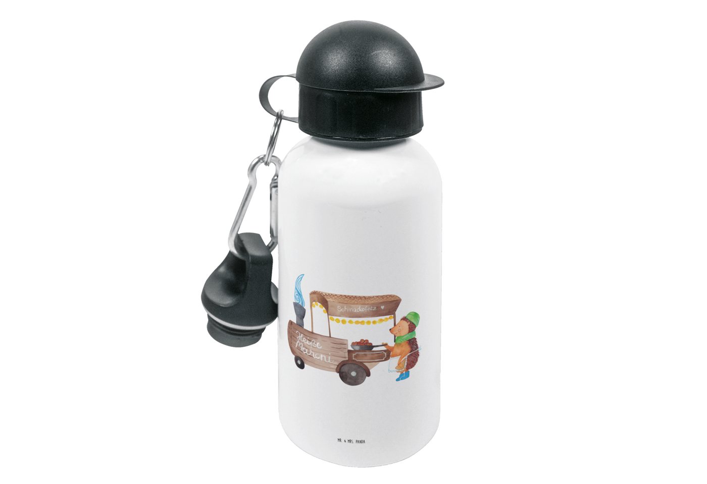 Mr. & Mrs. Panda Trinkflasche Igel Maronen - Weiß - Geschenk, Weihnachtsmarkt, Weihnachtsdeko, Wint, Leicht zu öffnen von Mr. & Mrs. Panda