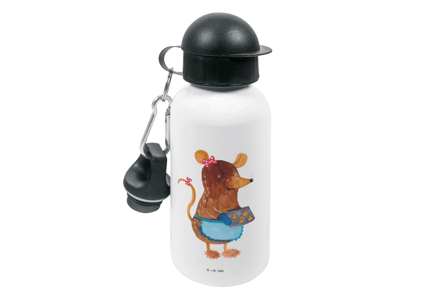 Mr. & Mrs. Panda Trinkflasche Maus Kekse - Weiß - Geschenk, Mädchen, Plätzchen, Chaosqueen, Winter, Fröhliche Motive von Mr. & Mrs. Panda