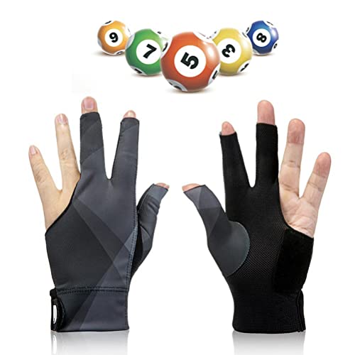 Mrisata Billard-Pool-Handschuhe für die Linke Hand, 3 Finger, Offene Finger, Billard-Handschuhe für Männer und Frauen, Elastisch, rutschfest, Verschleißfest, Atmungsaktiv, (B) von Mrisata