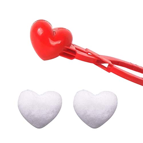 Mrisata Herzförmiges Schneeball-Maker-Spielzeug, Liebes-Herz-Schneeball-Maker-Clip, Schnee-Ziegel-Maker, Sand für Schneeschlachten (Rot) von Mrisata
