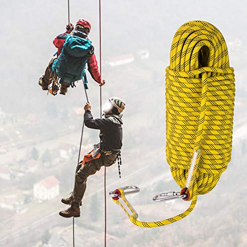Mrisata Kletterseil, Outdoor-Seil, Überlebensschnur, 30 M, Outdoor-Kletter-Fluchtseil, 12 Mm Durchmesser, Überlebensschnur (Gelb) von Mrisata