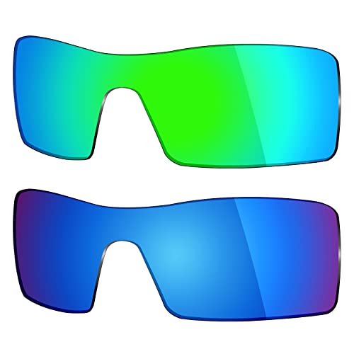 MRY 2 Paar Polarisierte Ersatz Gläser für Oakley Oil Rig Sonnenbrille – Rich Option Farben, Ice Blue & Emerald Green von Mryok