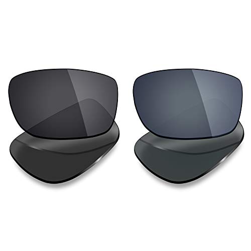 MRY 2 Paar Polarisierte Ersatz Linsen für Oakley Fives Squared Sonnenbrille – Reichhaltige Option Farben, Stealth Black & Black Iridium von Mryok