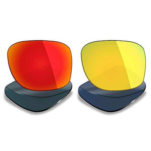 MRY 2 Paar Polarisierte Gläser für Oakley Holbrook Sonnenbrille – Reiche Option Farben, Fire Red & 24K Gold von Mryok