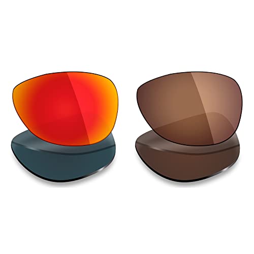 Mryok Polarisierte Ersatzgläser für Oakley Crosshair New 2012 Sonnenbrillen, 2 Paar, Fire Red & Bronze Brown, Einheitsgröße von Mryok