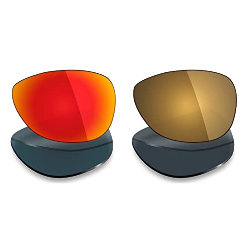 Mryok Polarisierte Ersatzgläser für Oakley Crosshair New 2012 Sonnenbrillen, 2 Paar, Fire Red & Bronze Gold, Einheitsgröße von Mryok