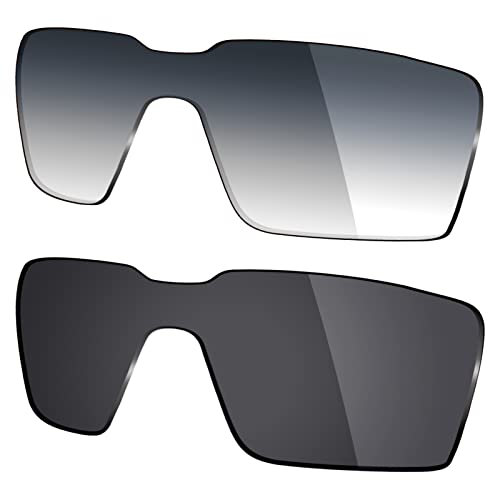 Mryok polarisierte Ersatzgläser für Oakley Probation Sonnenbrillen, 2 Paar, Stealth Black & Grey Gradient Tint, Einheitsgröße von Mryok