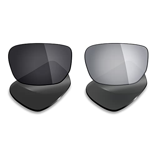 Mryok polarisierte Ersatzgläser für Oakley Style Switch Sonnenbrillen, 2 Paar, Stealth Black & Silver Titanium, Einheitsgröße von Mryok