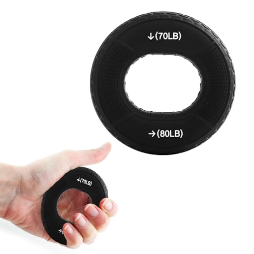 MsTeco Handgriffstärker Trainer Handtrainer Fingertraine Fingertrainer mit einstellbarem Widerstand,Unterarmgreifer Handtrainer Ring Silikon Hand Grip Trainer,für Muskeltraining Sport Fitness Klettern von MsTeco