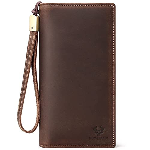 Geldbörse Herren Echtes Leder Brieftasche mit Münzfach und RFID Schutz Kartenetui Slim Wallet Portmonee Gross Geldbeutel Vintage Leder Portemonnaies mit 7 Kartenfächern Geldbeutel Braun,Brown von MsiDtsoy