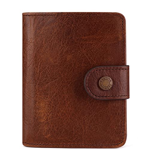 Geldbörse Herren Slim Wallet RFID Schutz Geldbeutel Vertikale Echtem Leder Brieftasche Bifold-Geldbörse Portemonnaie Vintage Geldbörse mit 12 Kartenschlitz und 1 Reißverschluss-Münztasche,Brown von MsiDtsoy