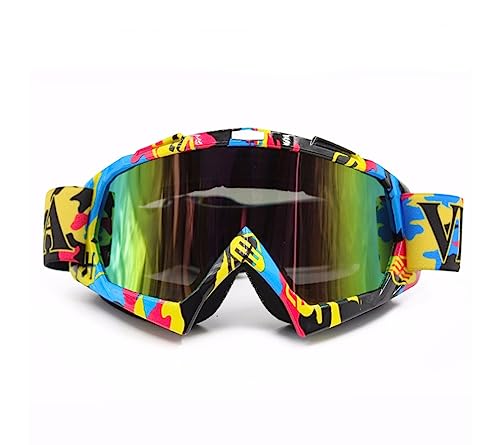 Motorradbrillen Motocross Brille Maske Enduro UV-Schutz, Skibrille Snowboard Brille Anti-Kratz Winddicht - Farbige Linsen von Msport