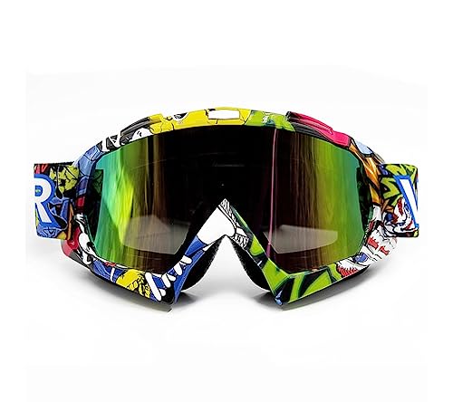 Vemar Motorradbrillen Motocross Brille Maske Enduro UV-Schutz, Skibrille Snowboard Brille Anti-Kratz Winddicht (Transparente Linsen, Mod.4) von Msport