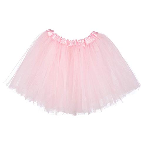 Msrlassn Mädchen Tüllrock Tutu Rock Minirock Tanzkleid Dehnbaren Tütü Röcke Ballettrock für Party Tanzen (Rosa) von Msrlassn