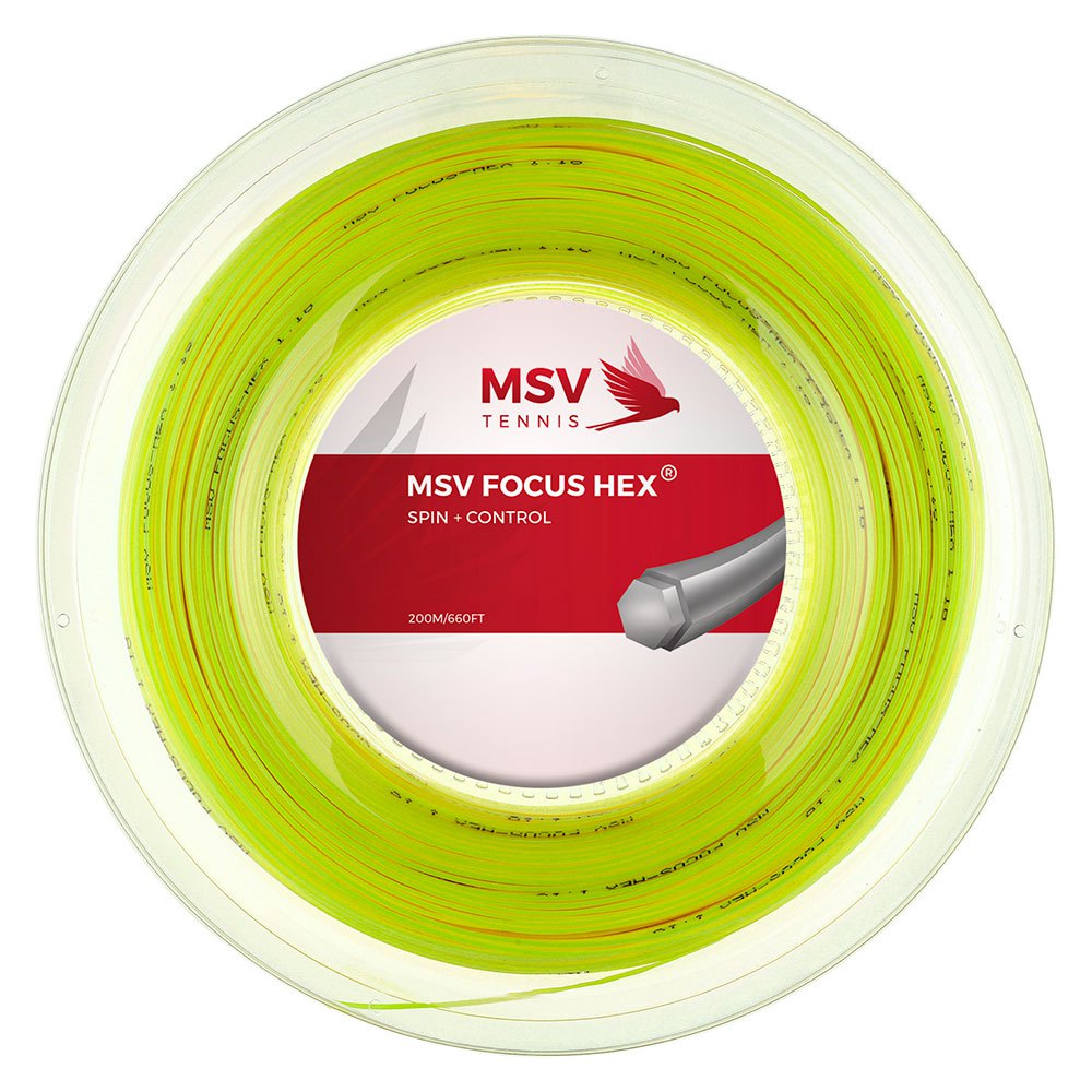 Msv Focus Hex 200 M Tennis Reel String Durchsichtig 1.23 mm von Msv