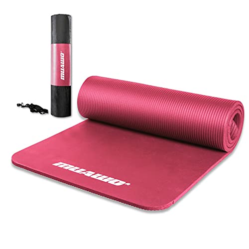 Muawo Premium Sportmatte und Fitnessmatte, perfekt als Yogamatte, Gymnastikmatte, Trainingsmatte | rutschfest | extra-dick & extra-lang | 190 cm Länge x 100 cm Breite x 1,5 cm Dicke - Pink von Muawo