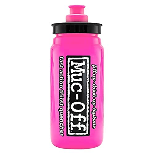 Muc-Off Elite Fly Wasserflasche Pink, 550 ml – Leichte, BPA-freie Trinkflasche Sport – Trinkflasche mit Ergonomischem Verschluss für Leichten Wasserfluss - 100 % Recycelbar von Muc-Off