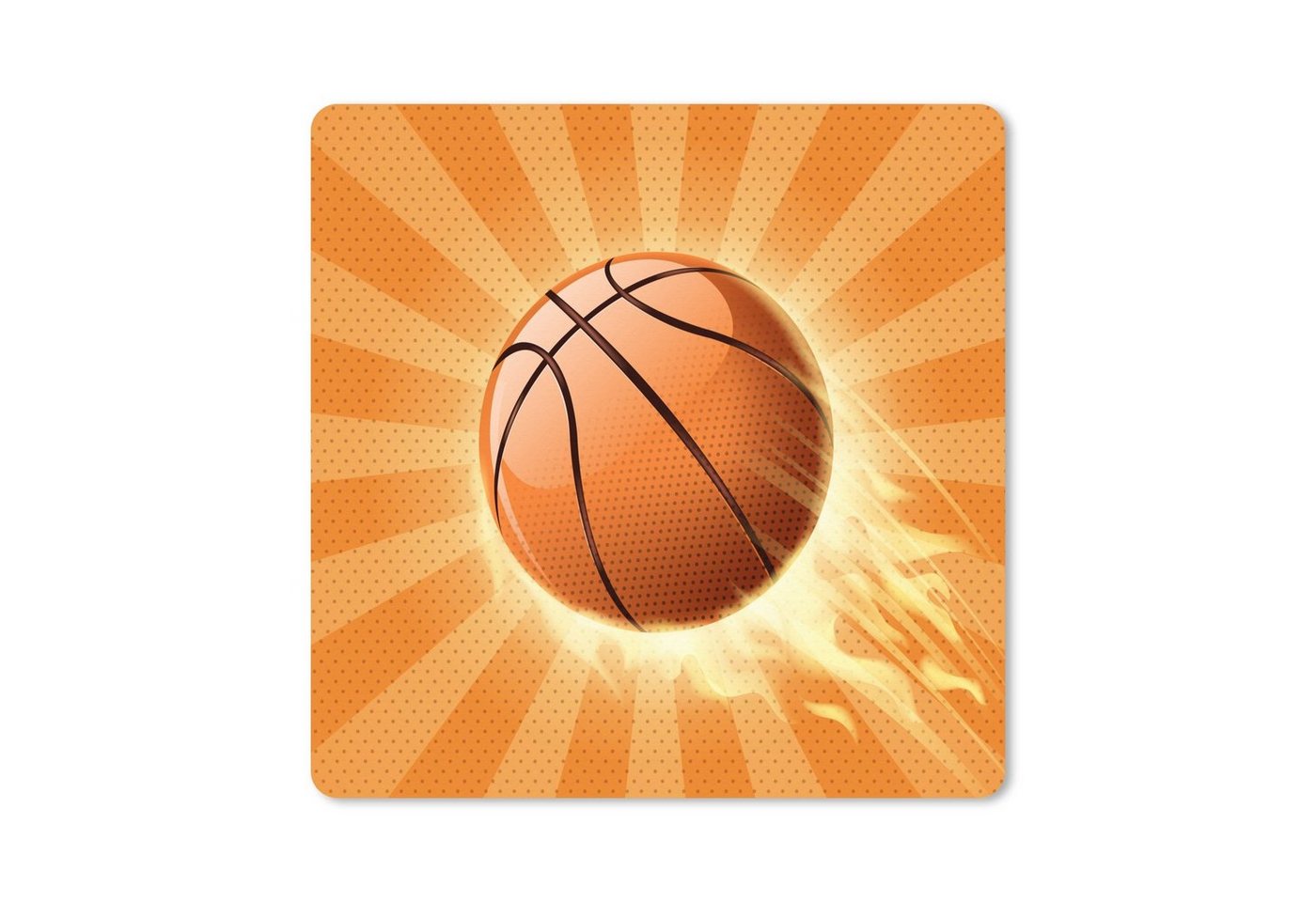 MuchoWow Gaming Mauspad Eine orangefarbene Illustration eines Basketballs, der Geschwindigkeit (1-St), Mousepad mit Rutschfester Unterseite, Gaming, 40x40 cm, XXL, Großes von MuchoWow