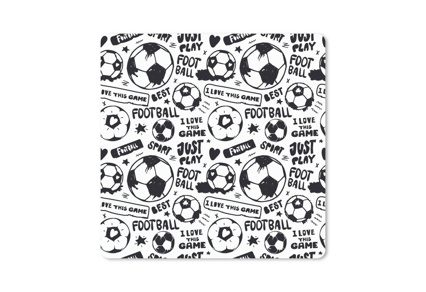 MuchoWow Gaming Mauspad Fußball - Sport - Zitate - Muster (1-St), Mousepad mit Rutschfester Unterseite, Gaming, 40x40 cm, XXL, Großes von MuchoWow