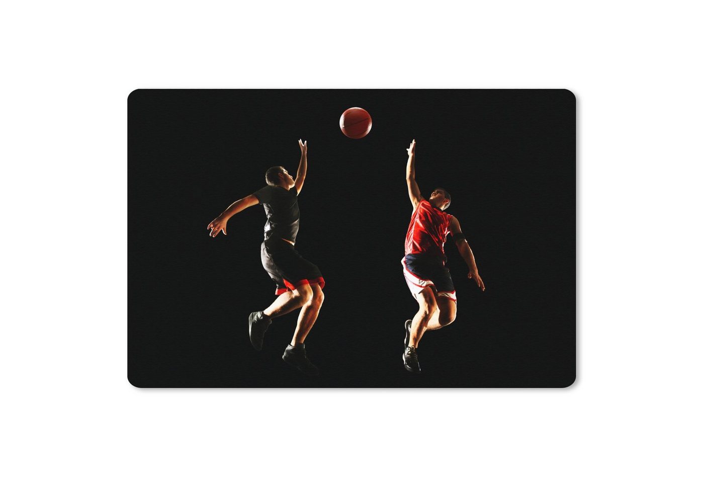 MuchoWow Gaming Mauspad Zwei Basketballspieler springen um den Ball (1-St), Büro für Tastatur und Maus, Mousepad Gaming, 90x60 cm, XXL, Großes von MuchoWow