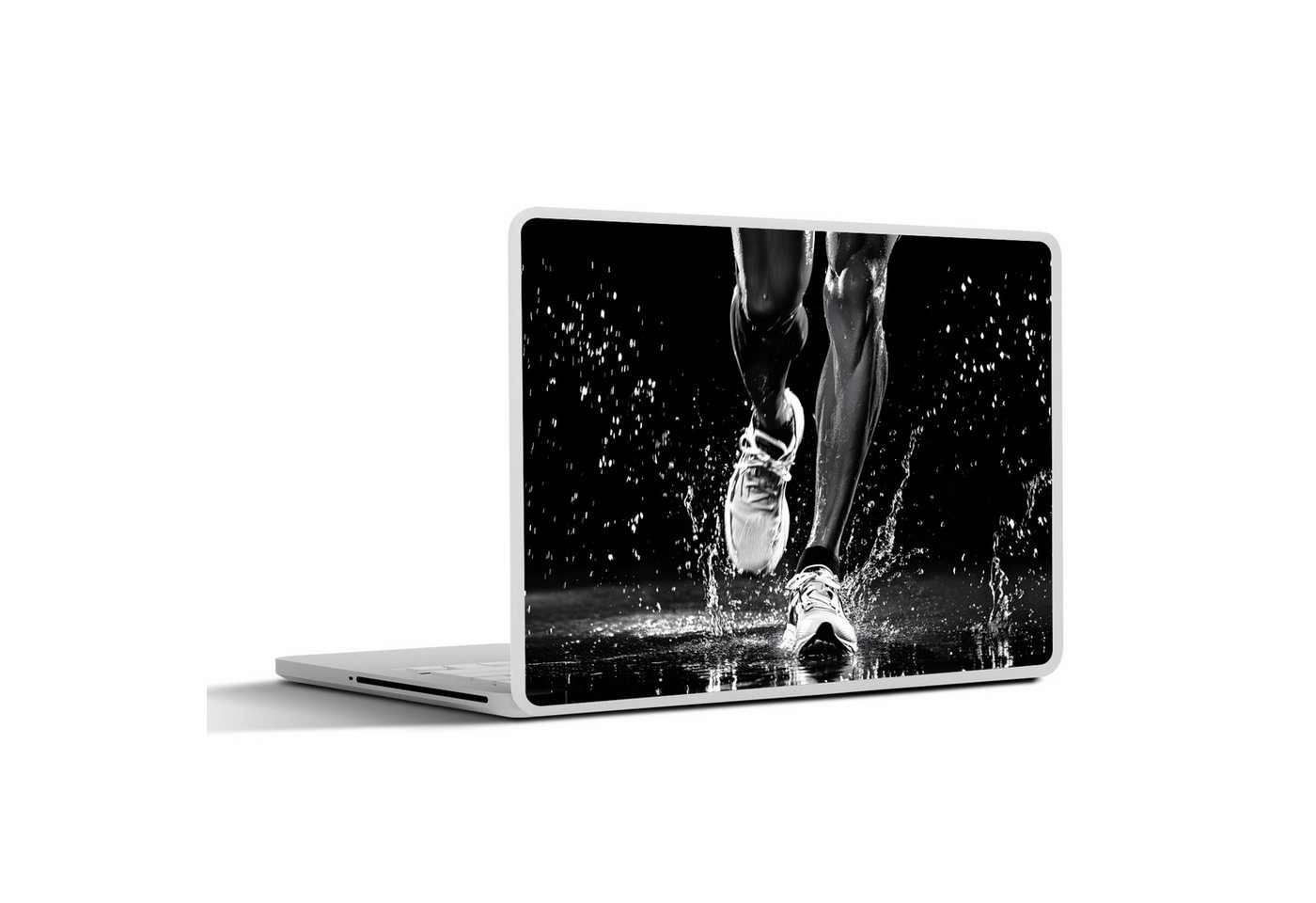 MuchoWow Laptop-Aufkleber Laufschuhe - Laufen - Drops - Schwarz, (1tlg), Laptop Folien Cover, Aufkleber, Sticker, Schutz vor Kratzern, 30x21 cm von MuchoWow