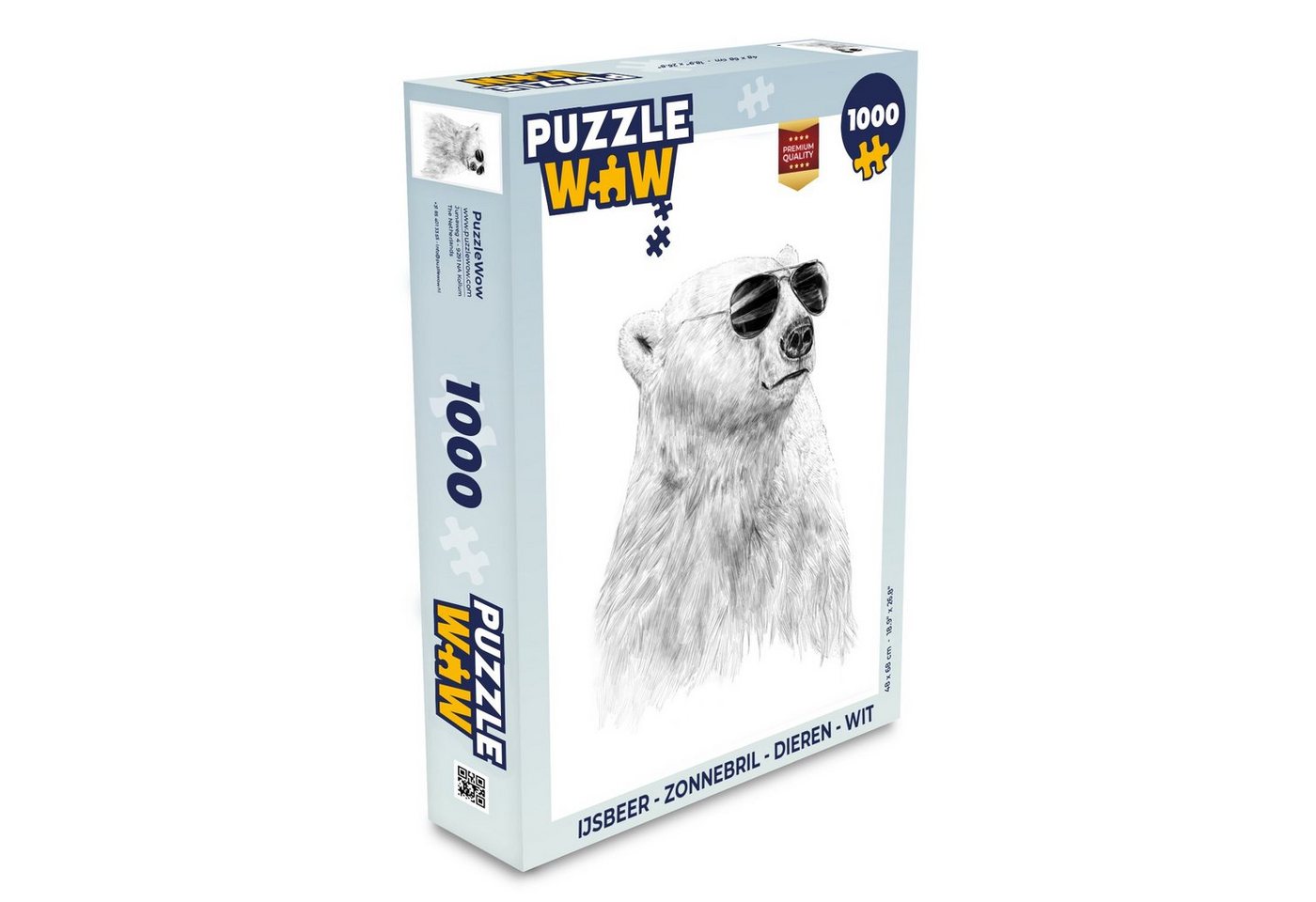 MuchoWow Puzzle Eisbär - Sonnenbrille - Tiere - Weiß, 1000 Puzzleteile, Foto-Puzzle, Bilderrätsel, Puzzlespiele, Klassisch von MuchoWow