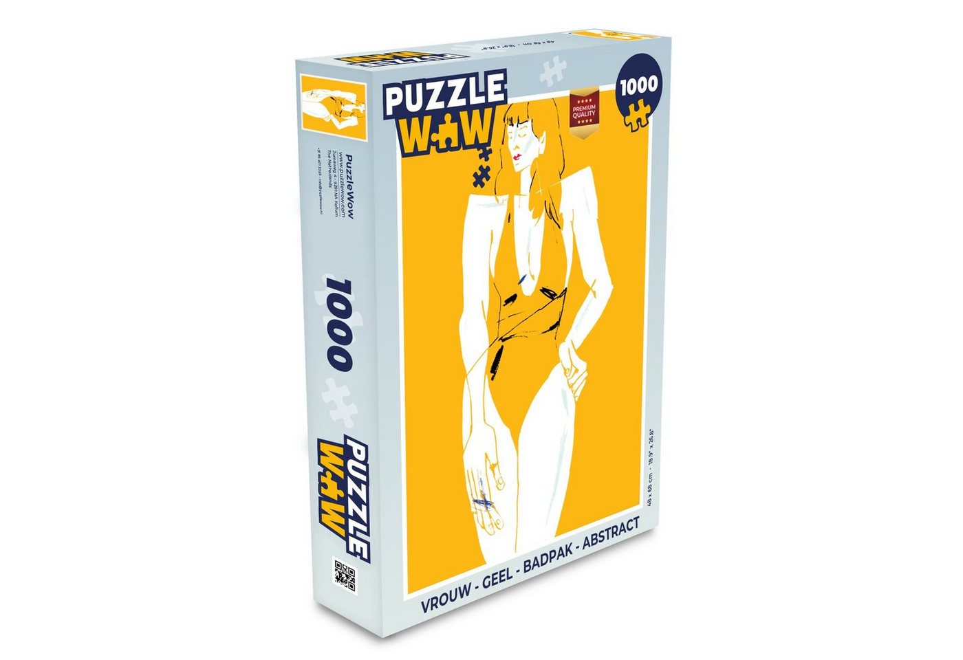 MuchoWow Puzzle Frau - Gelb - Badeanzug - Abstrakt, 1000 Puzzleteile, Foto-Puzzle, Bilderrätsel, Puzzlespiele, Klassisch von MuchoWow