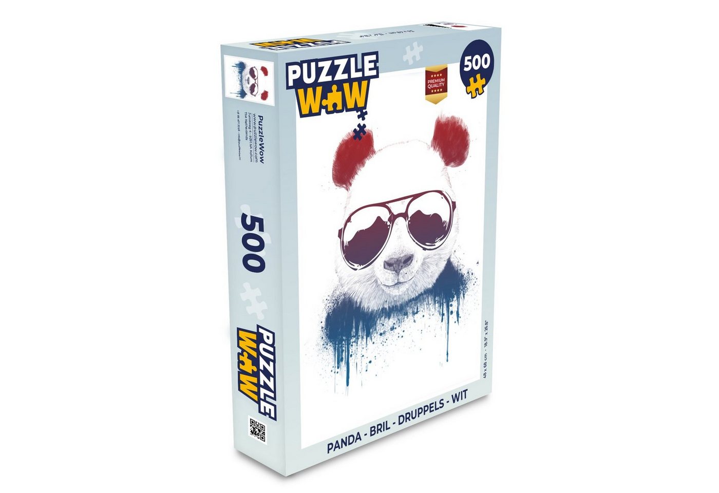 MuchoWow Puzzle Panda - Sonnenbrille - Aquarell, 500 Puzzleteile, Foto-Puzzle, Bilderrätsel, Puzzlespiele, Spielzeug von MuchoWow