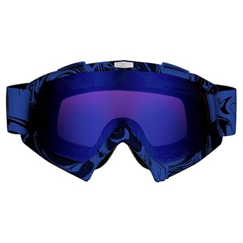 Mud Defeater Motor Kinder Brille Motocross Motorradbrille Racing Googles Quad Bike Cross Enduro Blau (Blau-Violettes Glas) von Mud Defeater Motor