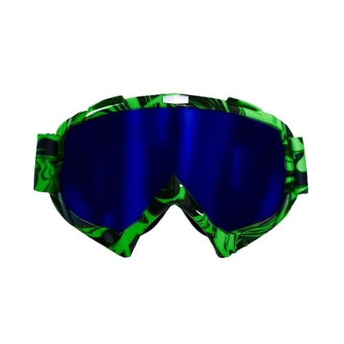 Mud Defeater Motor Kinder Brille Motocross Motorradbrille Racing Googles Quad Bike Cross Enduro Grün (Blaues Glas) von Mud Defeater Motor