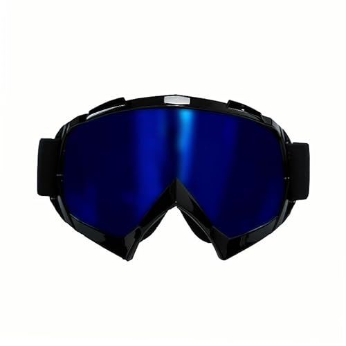 Mud Defeater Motor Kinder Brille Motocross Motorradbrille Racing Googles Quad Bike Cross Enduro Schwarz (Blaues Glas) von Mud Defeater Motor