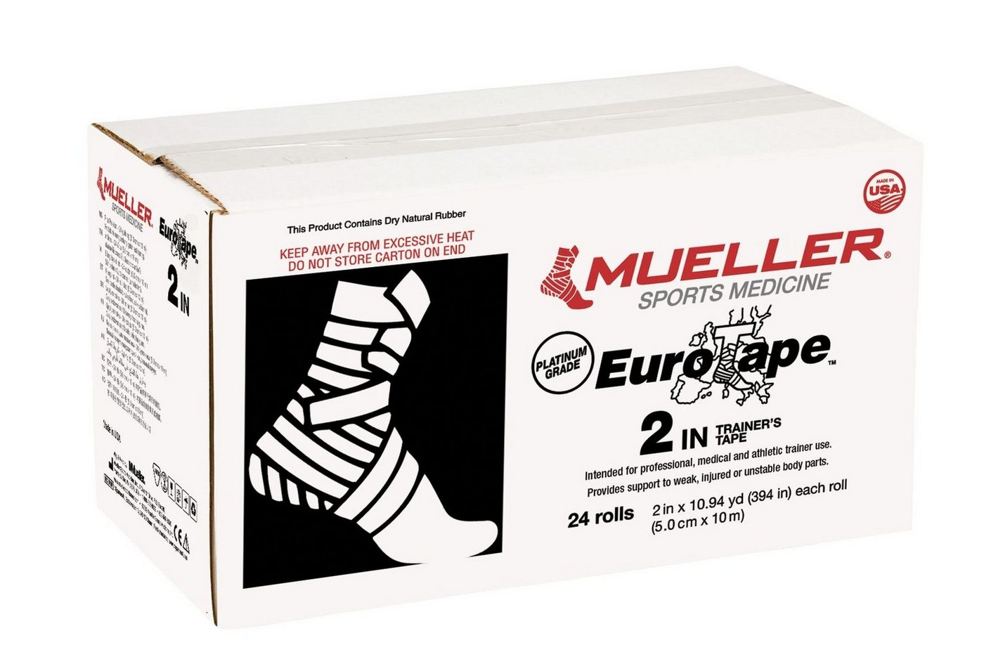 Mueller Sports Medicine Kinesiologie-Tape EuroTape Platinum Grade Großkarton Sporttape, 3 Größen von Mueller Sports Medicine