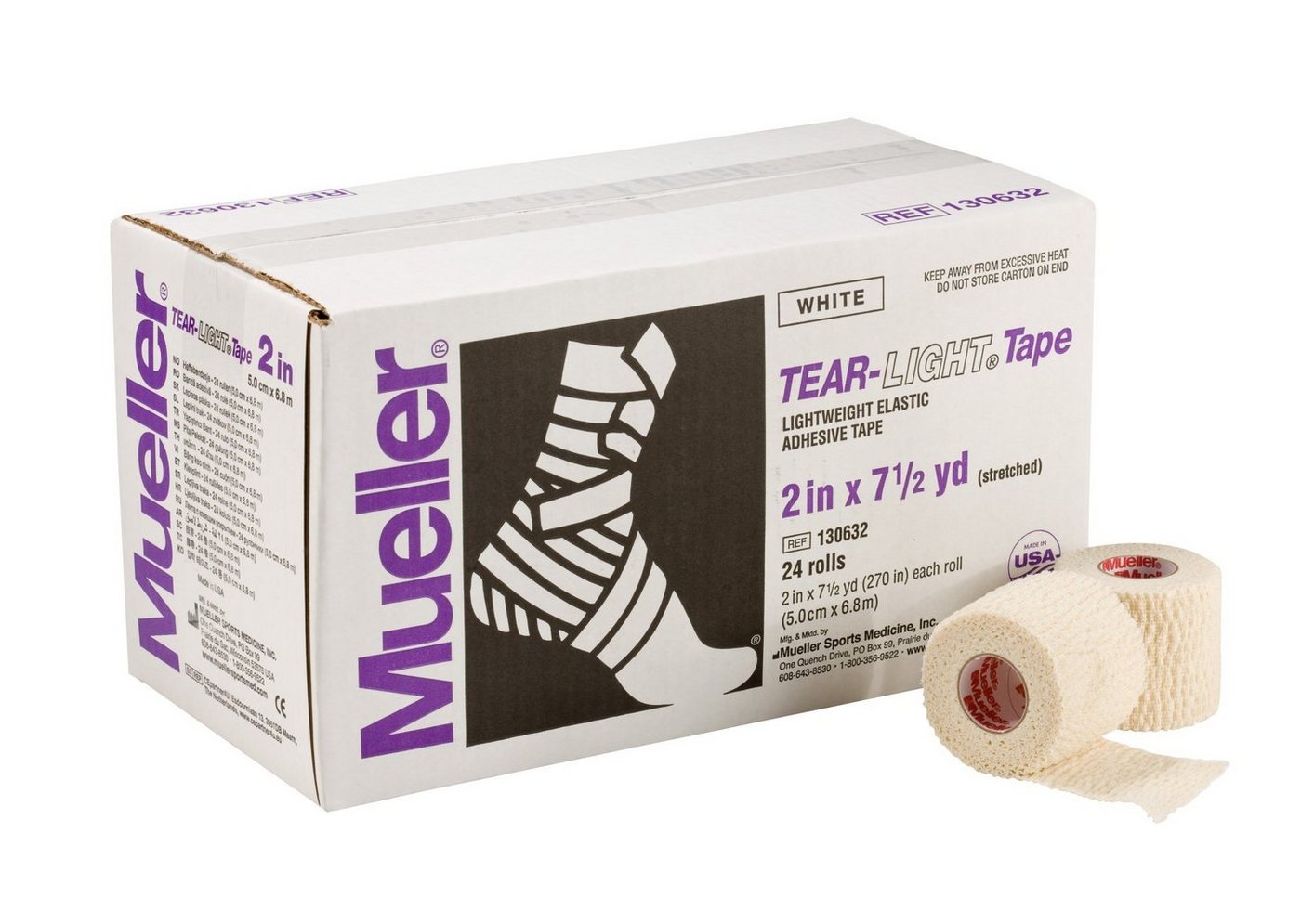 Mueller Sports Medicine Kinesiologie-Tape Tear-Light Tape - Vorteilskarton Sporttape, 2 Farben, 3 Größen von Mueller Sports Medicine