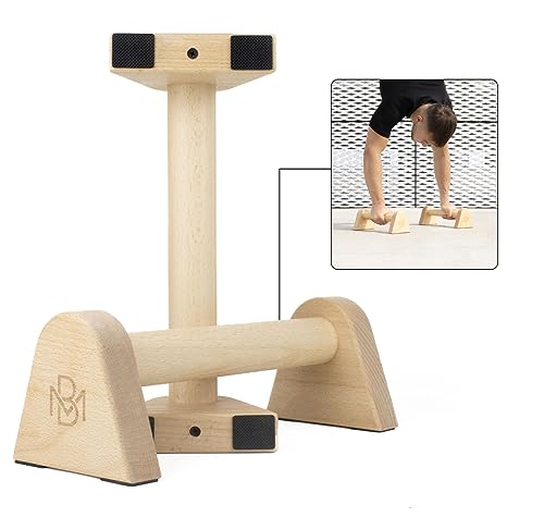 Müller & Blum Premium Holz Liegestützgriffe/nachhaltige und rutschfeste Calisthenics Parallettes/Yoga, Liegestütze oder Handstand Griffe/Push Up Bar für In- und Outdoor/Minibarren von Müller & Blum