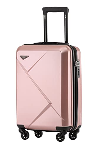 Münicase 9008 TSA-Schloß Reisekoffer Koffer Trolleys Hartschale Koffersets Beautycase-M-L-XL-Set (Kleiner Koffer (ca.54cm), Rosa Gold) von Münicase
